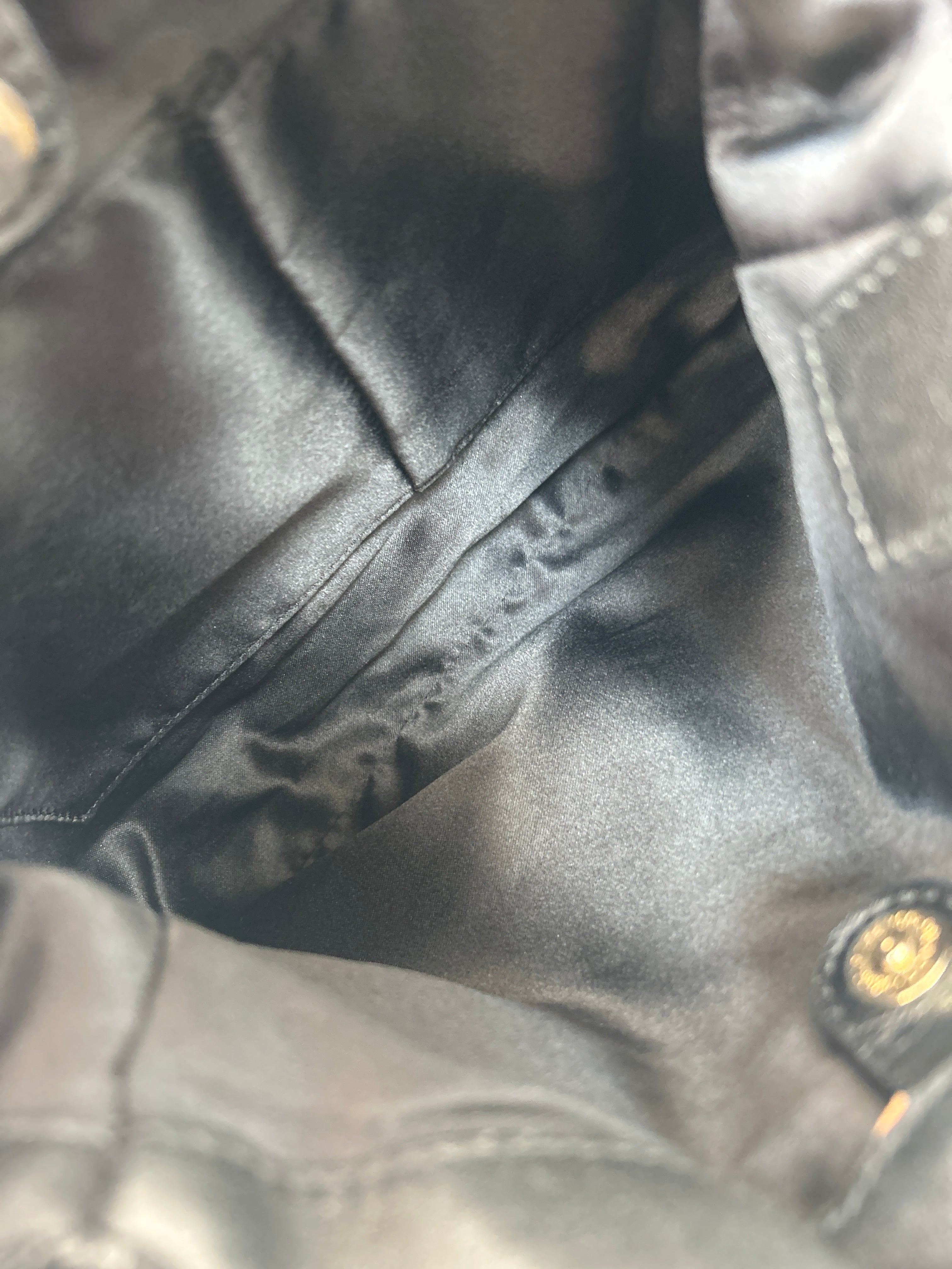 Vintage Coach black leather shoulder bag