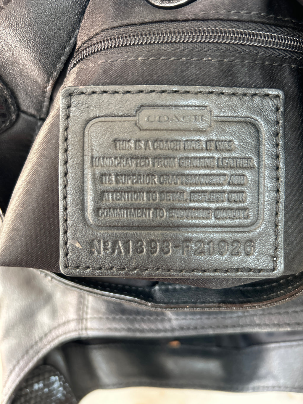 Vintage Coach black leather shoulder bag