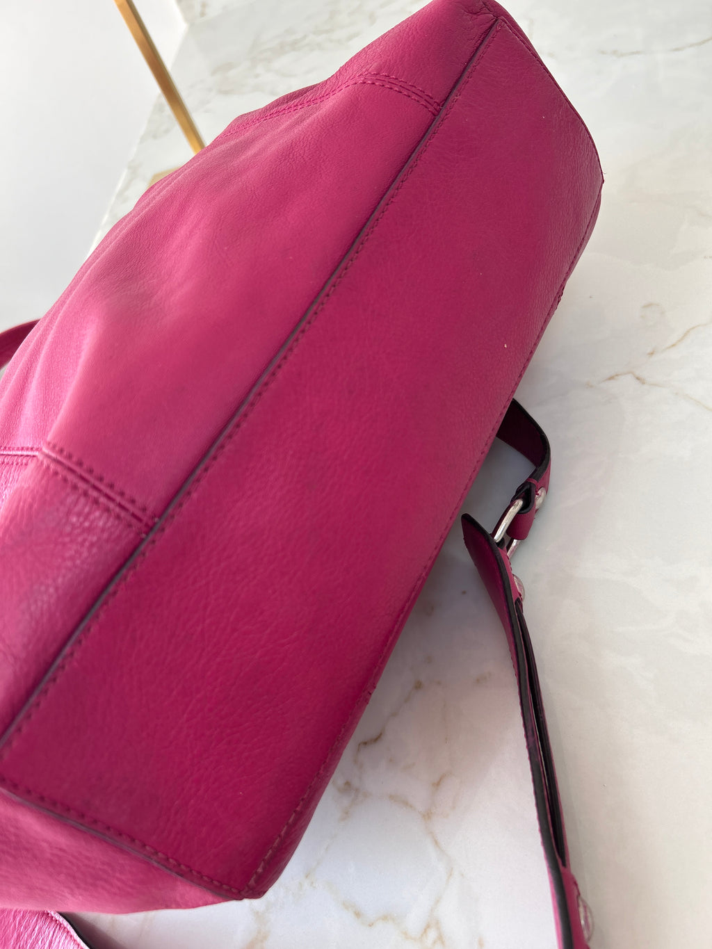 Vintage Coach pink leather shoulder bag