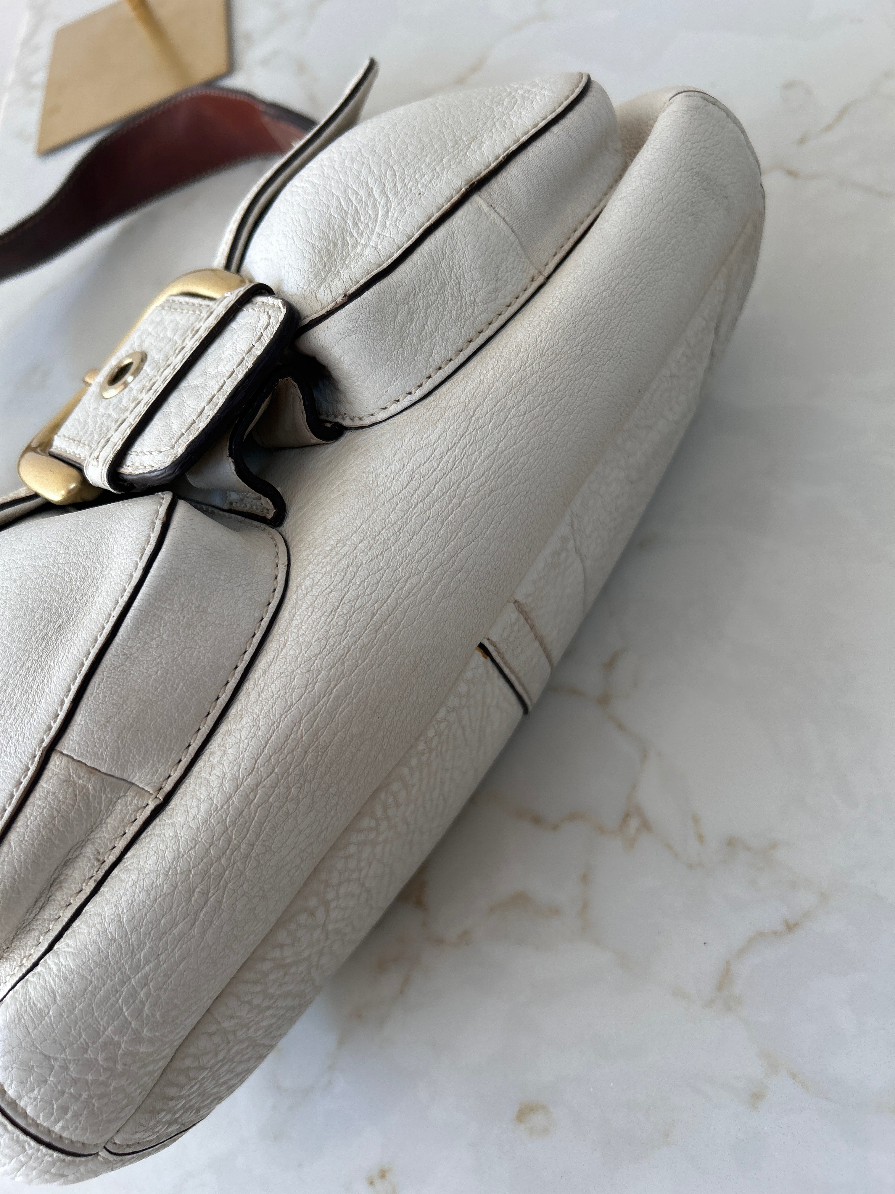 Vintage Coach Soho white leather shoulder bag