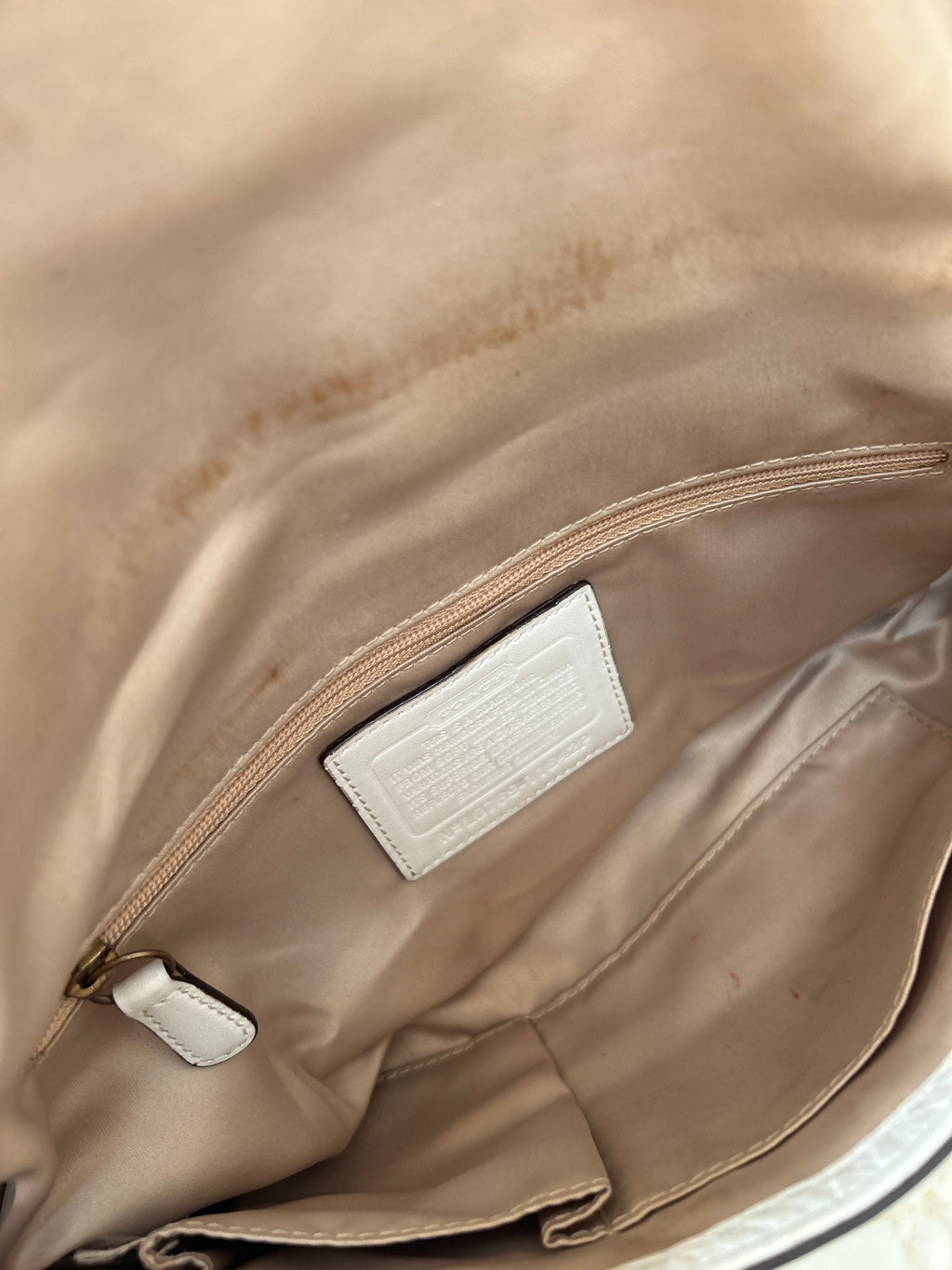 Vintage Coach Soho white leather shoulder bag