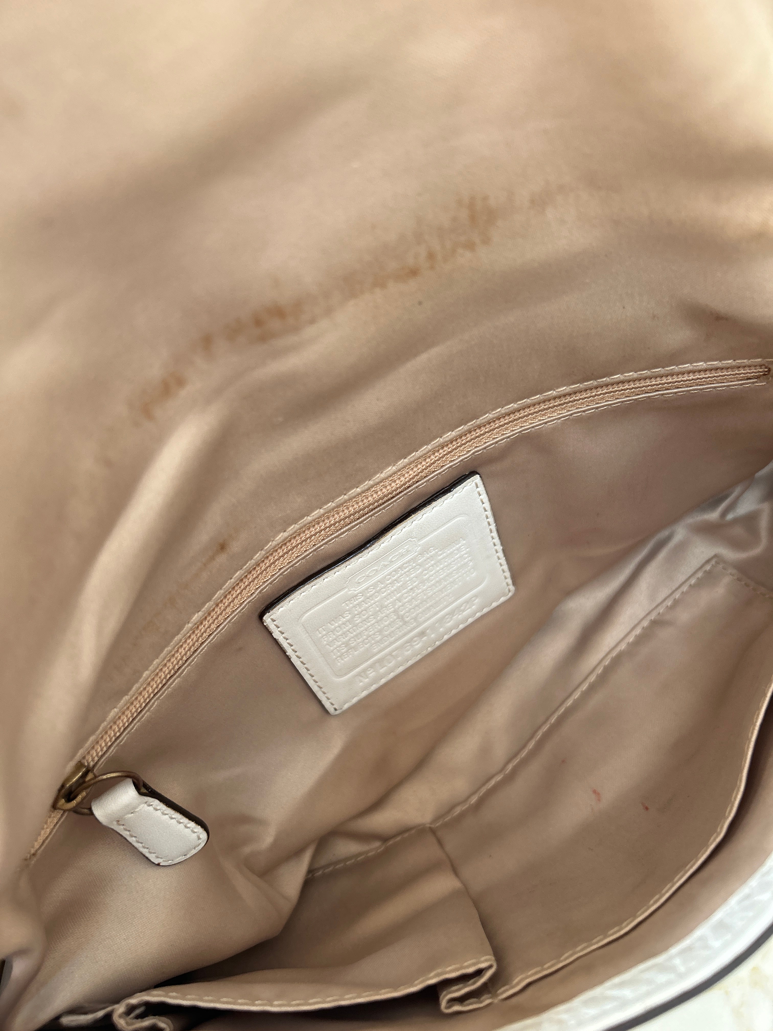 Vintage Coach Soho white leather shoulder bag