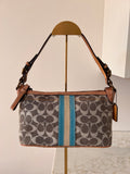 Vintage Coach denim stripe shoulder bag