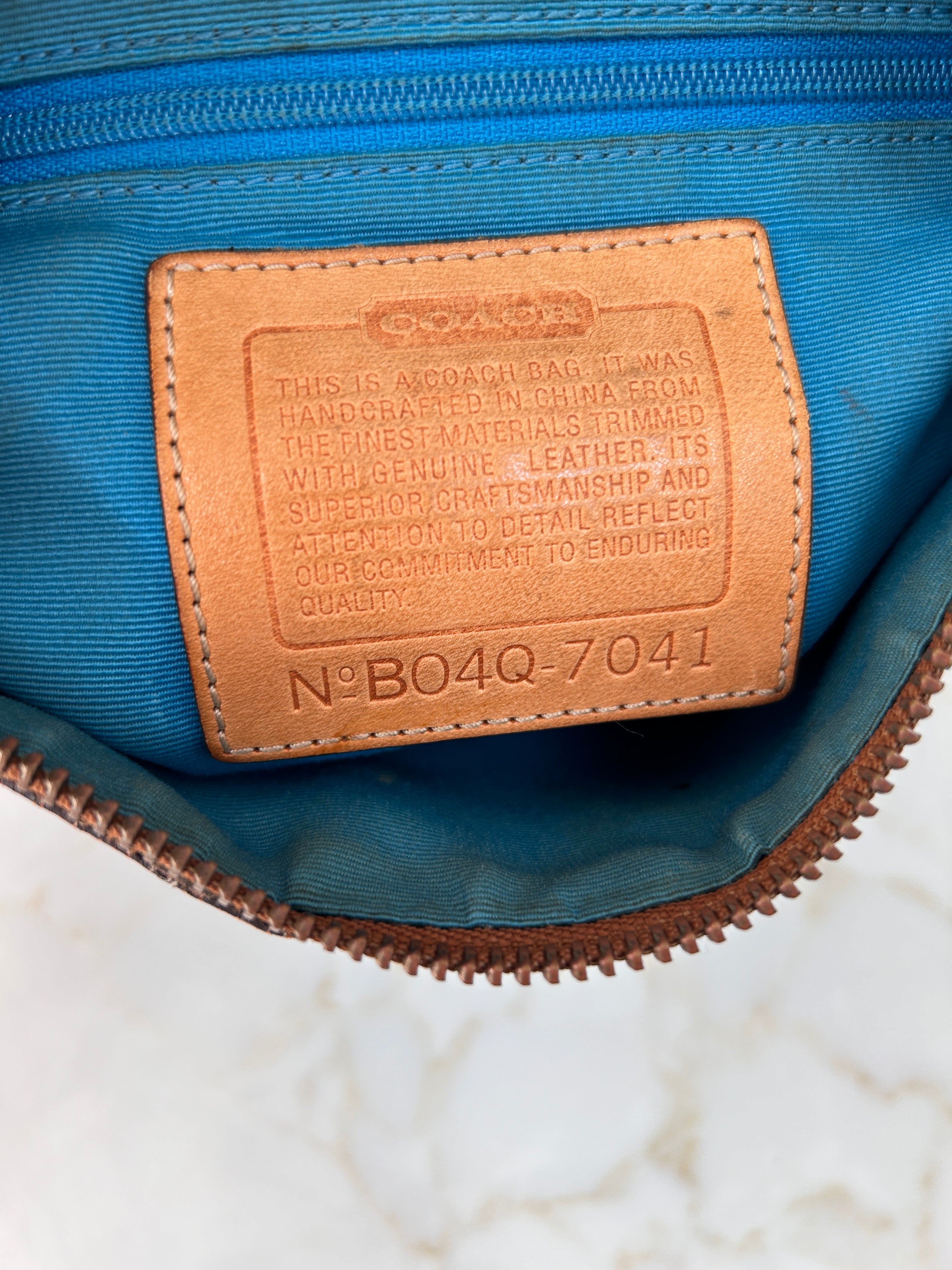 Vintage Coach denim stripe shoulder bag