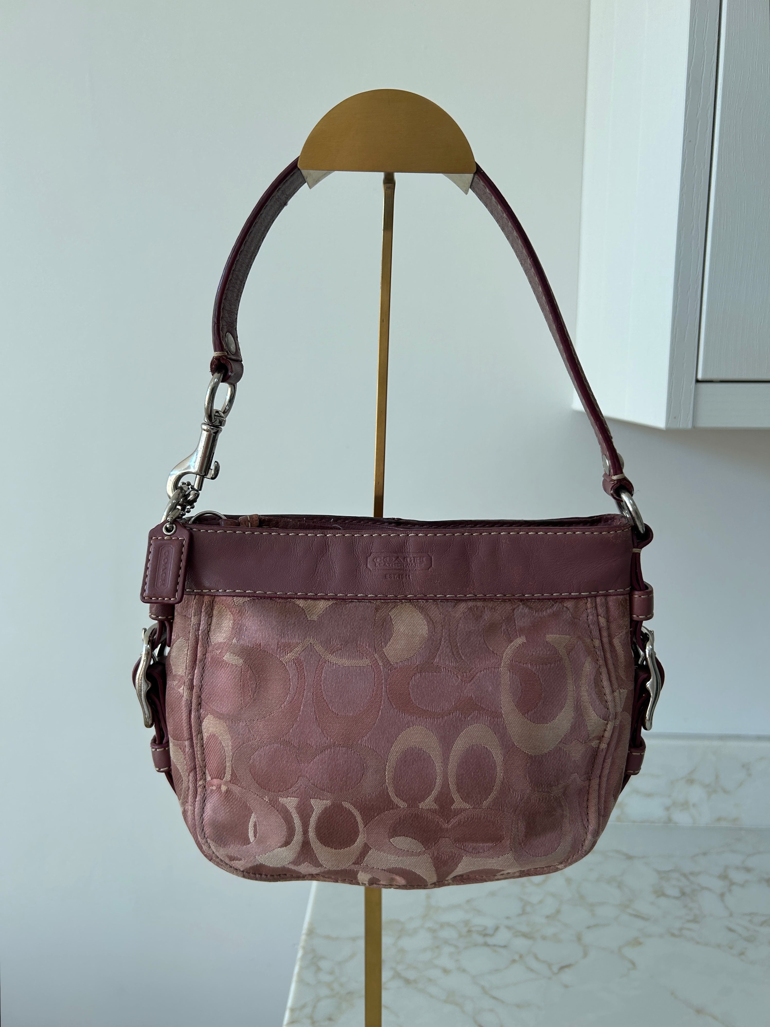 Vintage Coach mini Zoe optic monogram shoulder bag