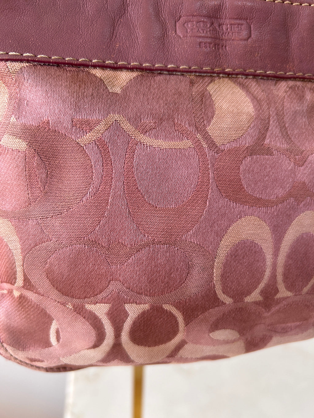 Vintage Coach mini Zoe optic monogram shoulder bag