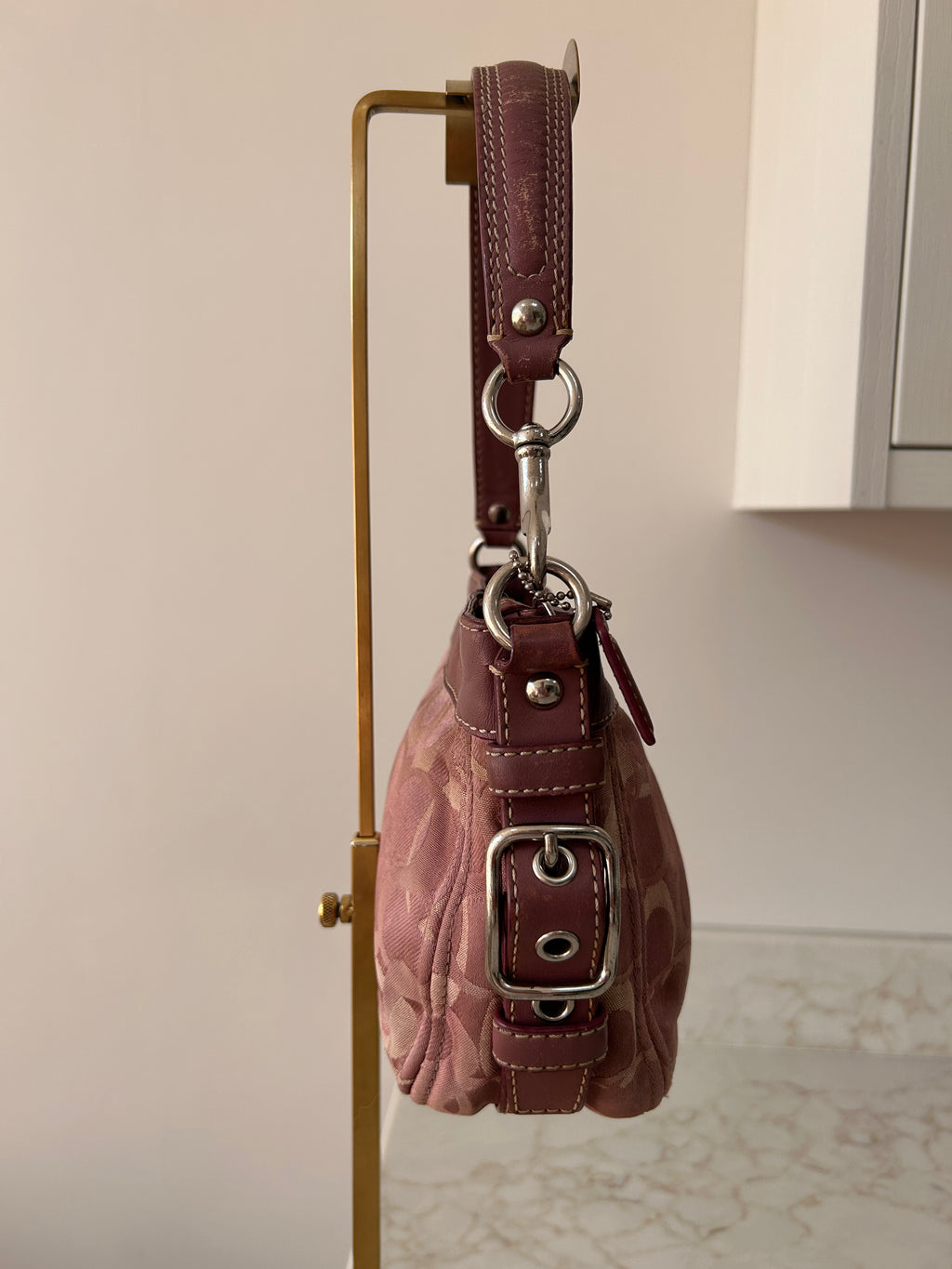 Vintage Coach mini Zoe optic monogram shoulder bag