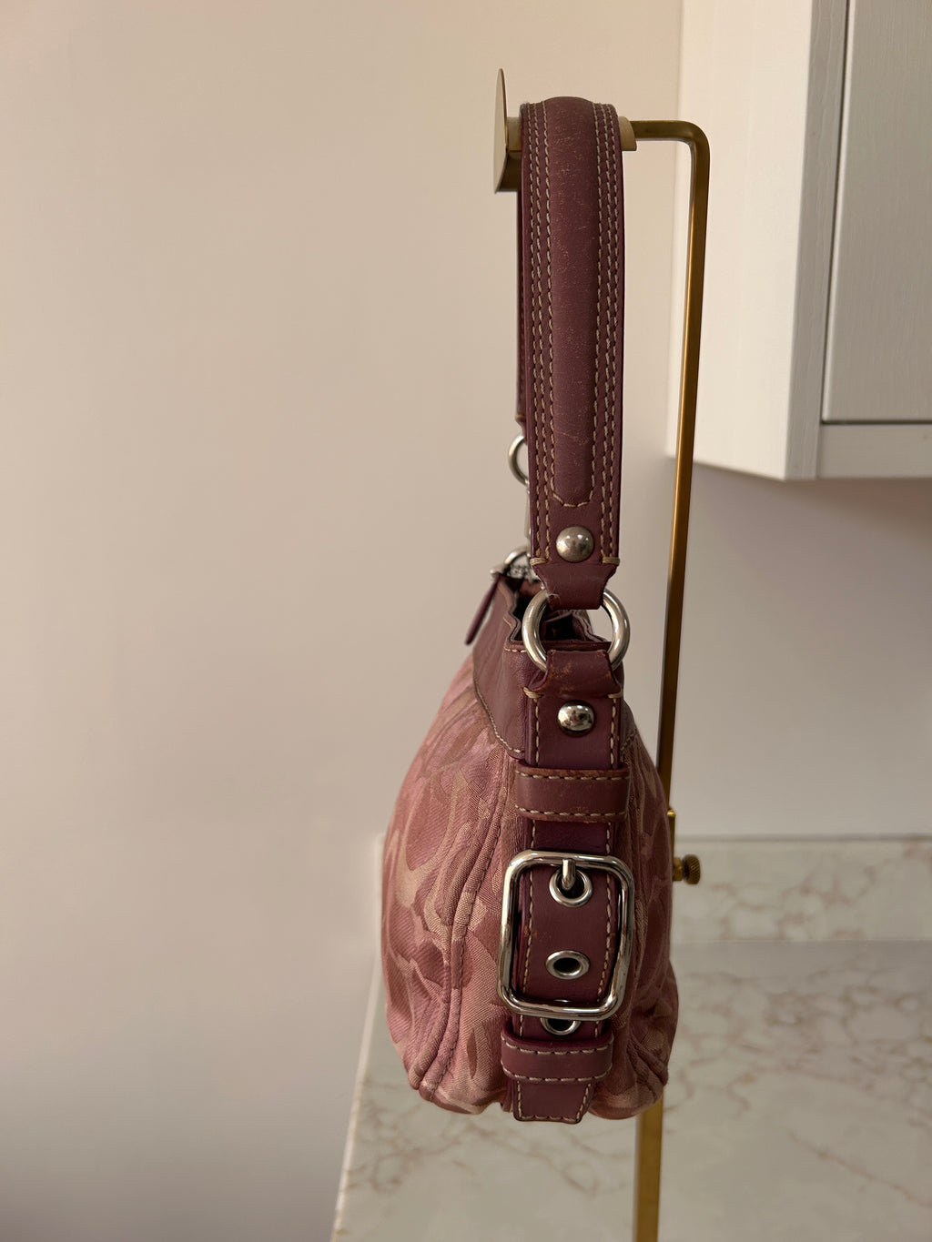 Vintage Coach mini Zoe optic monogram shoulder bag