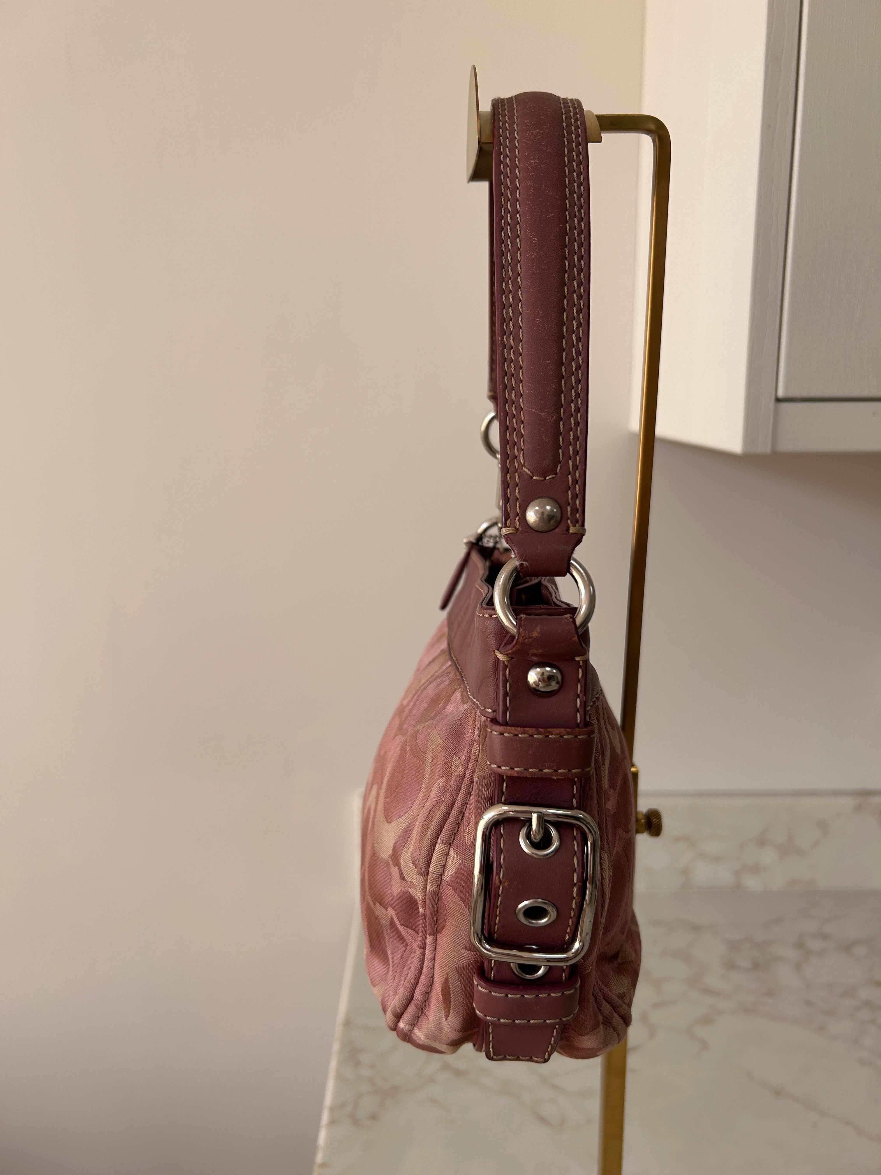 Vintage Coach mini Zoe optic monogram shoulder bag