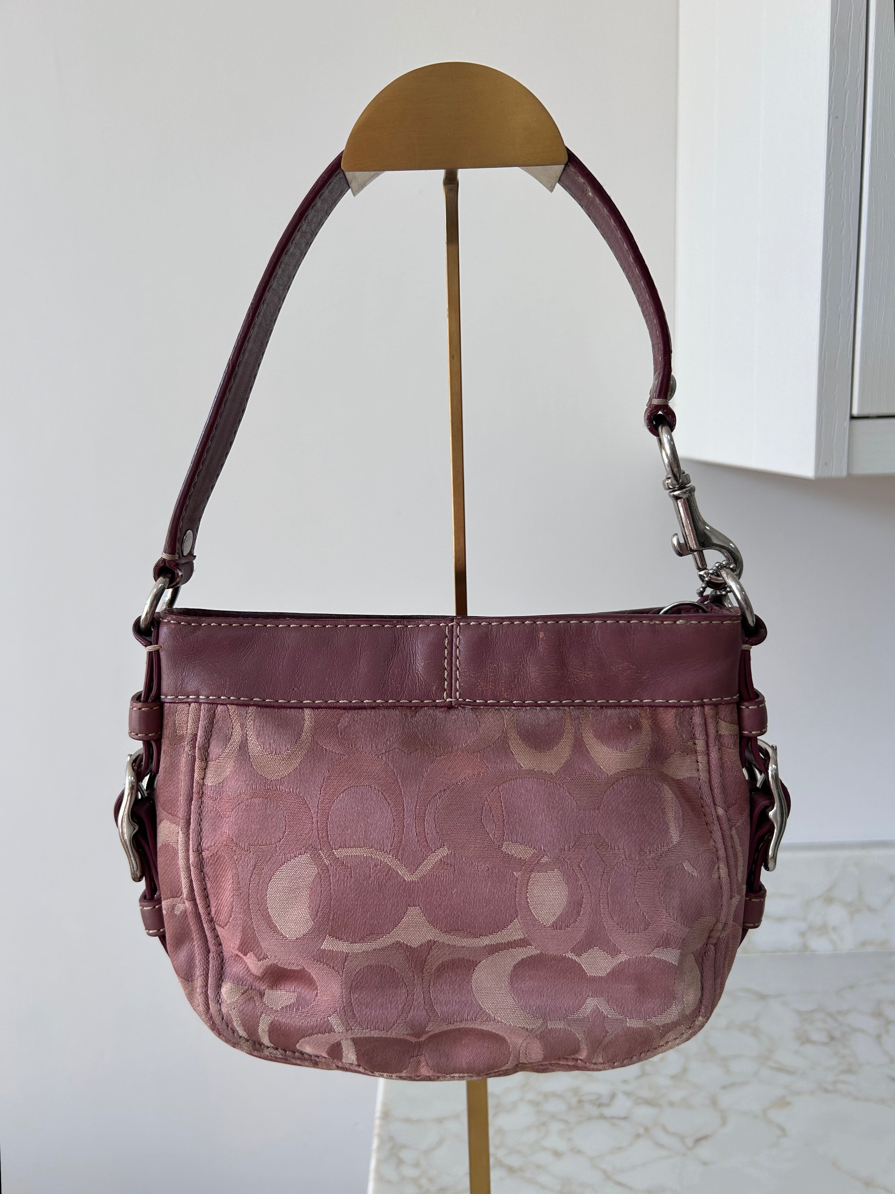 Vintage Coach mini Zoe optic monogram shoulder bag