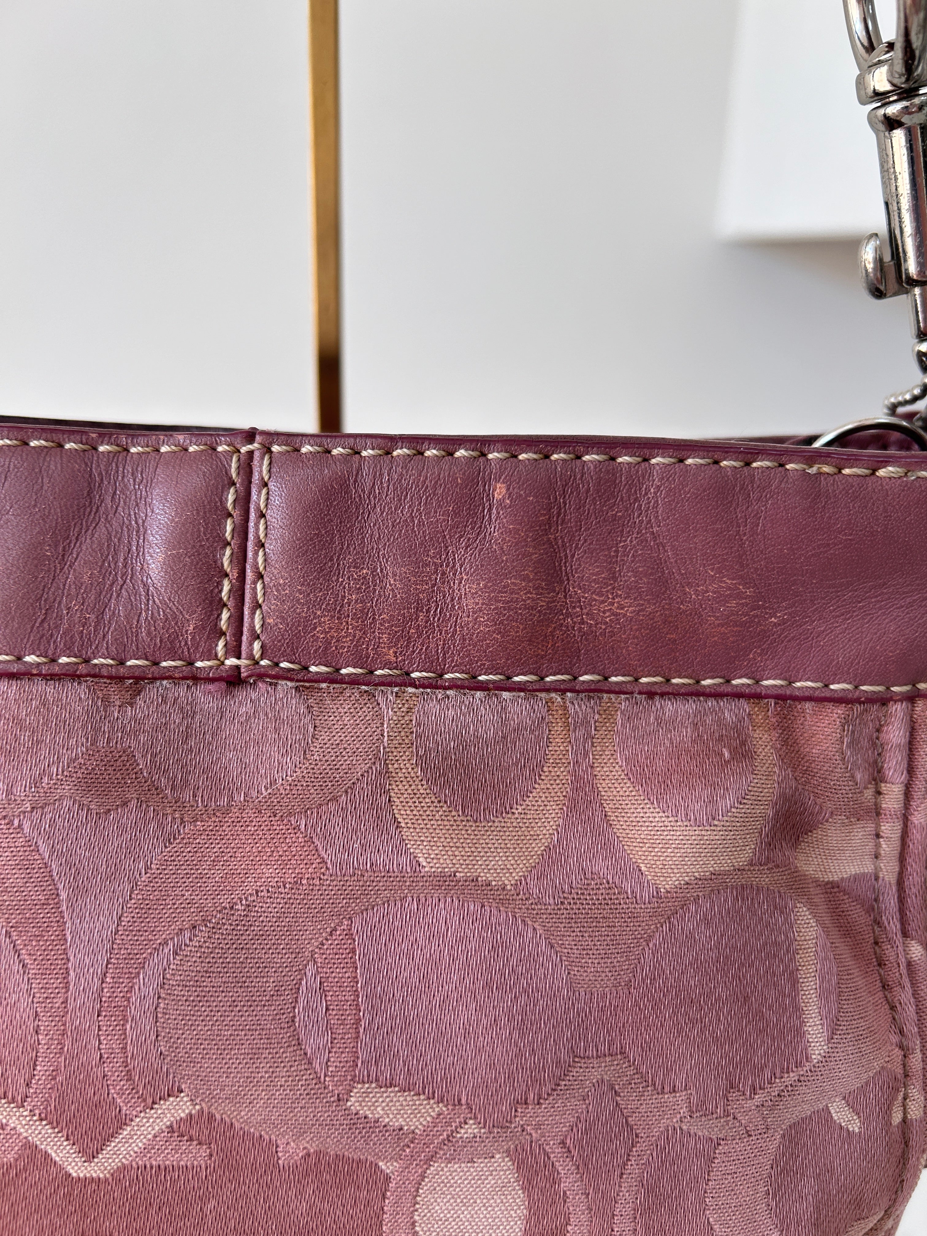 Vintage Coach mini Zoe optic monogram shoulder bag