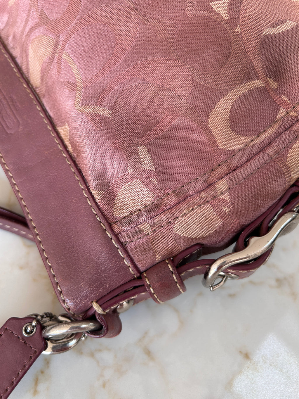 Vintage Coach mini Zoe optic monogram shoulder bag