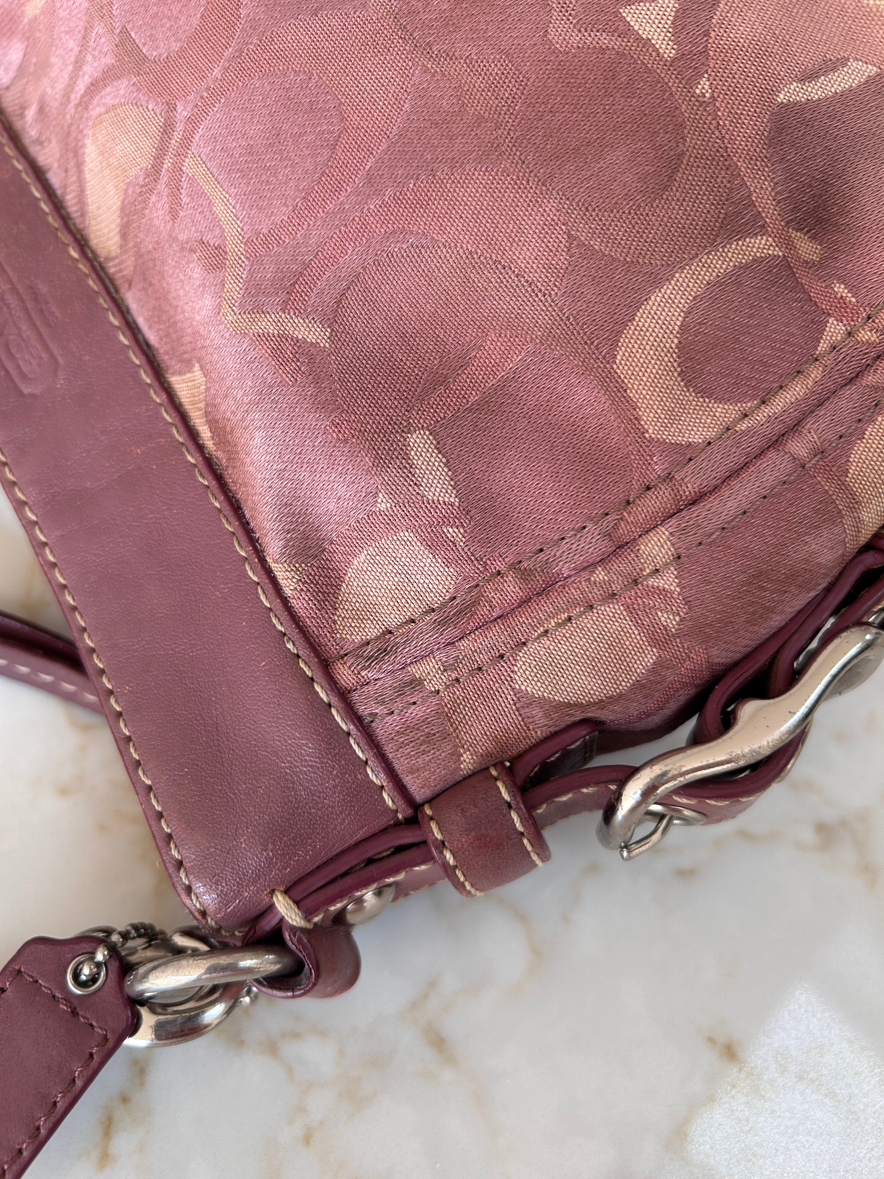 Vintage Coach mini Zoe optic monogram shoulder bag