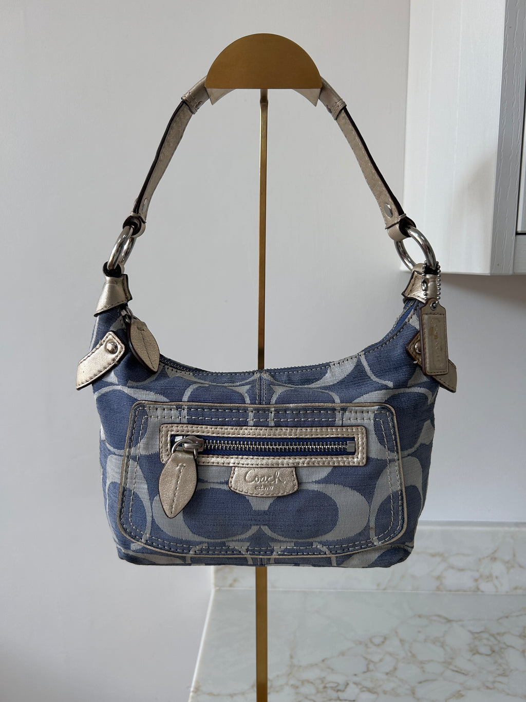 Vintage Coach denim shoulder bag