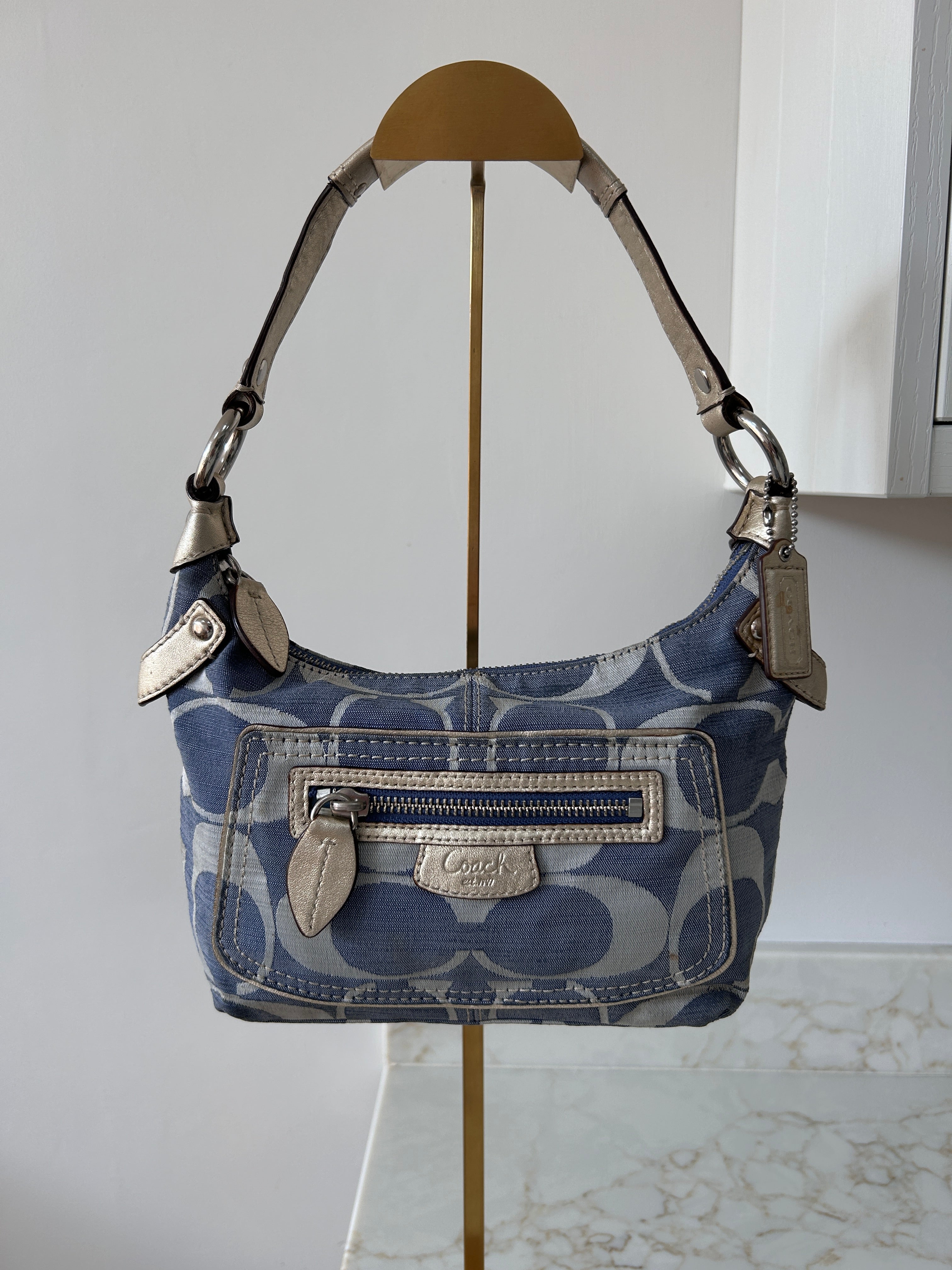 Vintage Coach denim shoulder bag