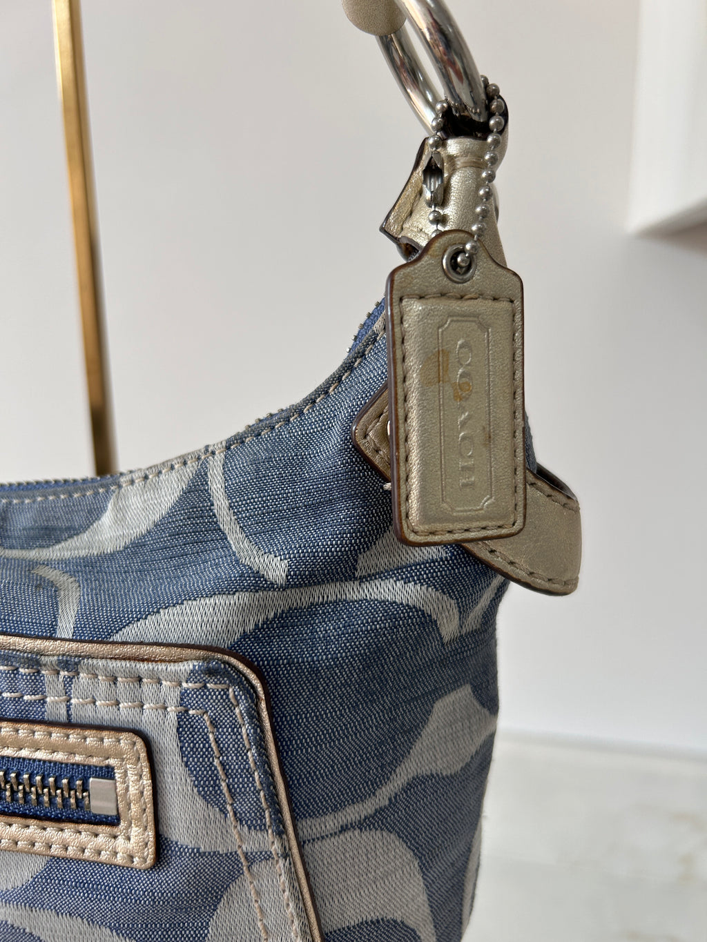 Vintage Coach denim shoulder bag