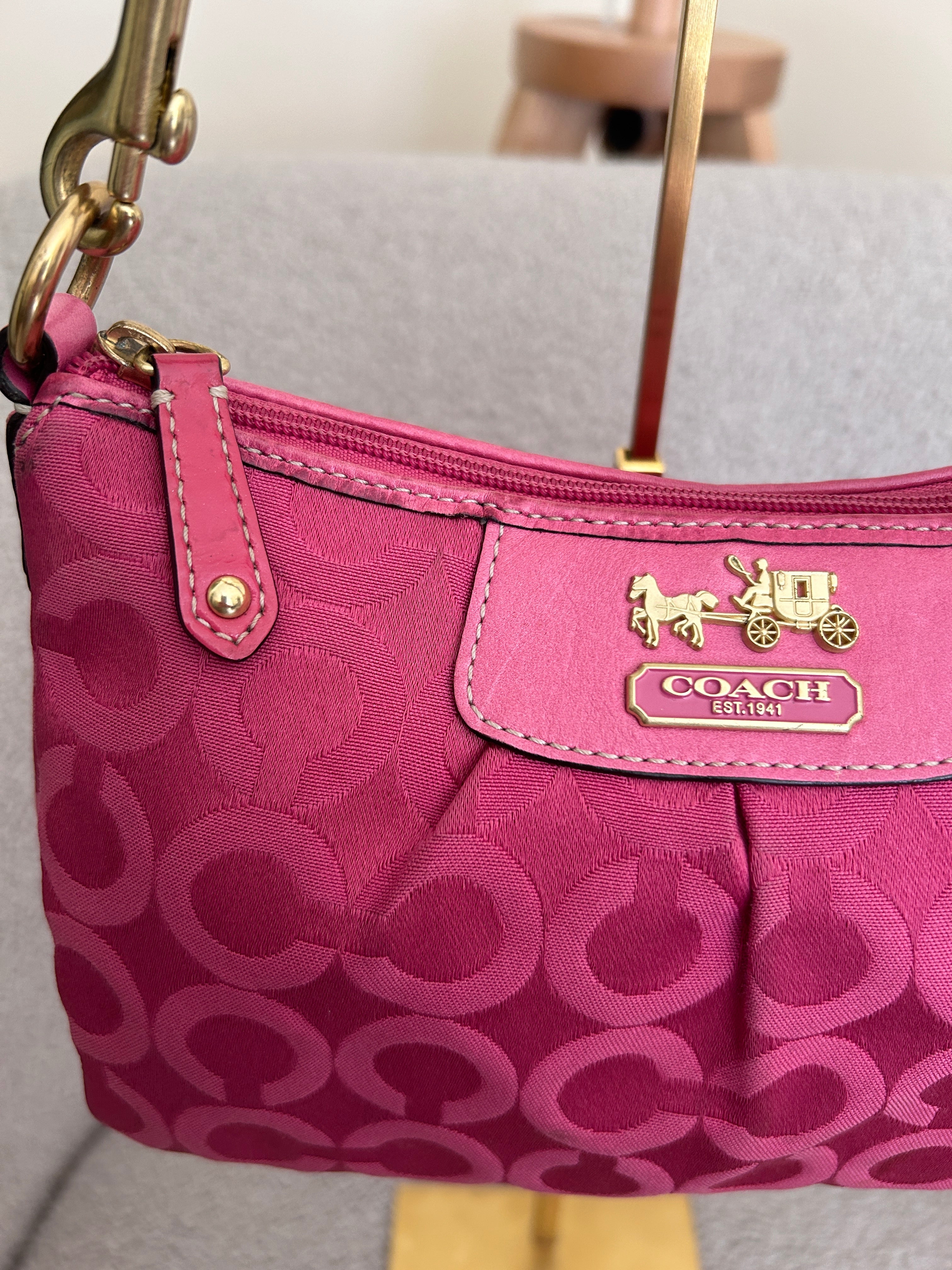 Vintage Coach pink Madison mini shoulder bag