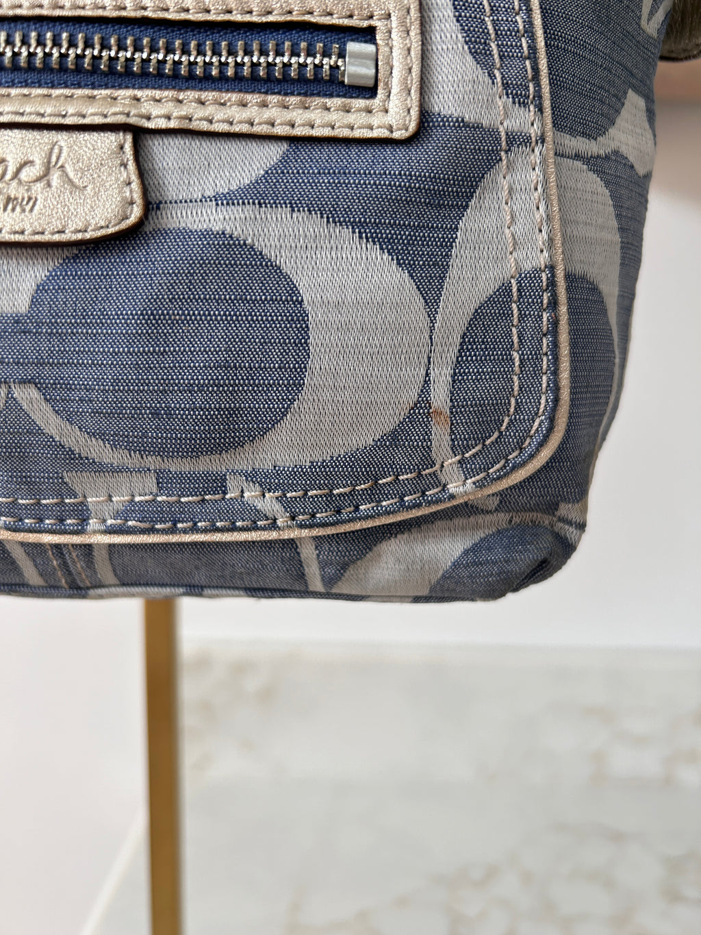 Vintage Coach denim shoulder bag