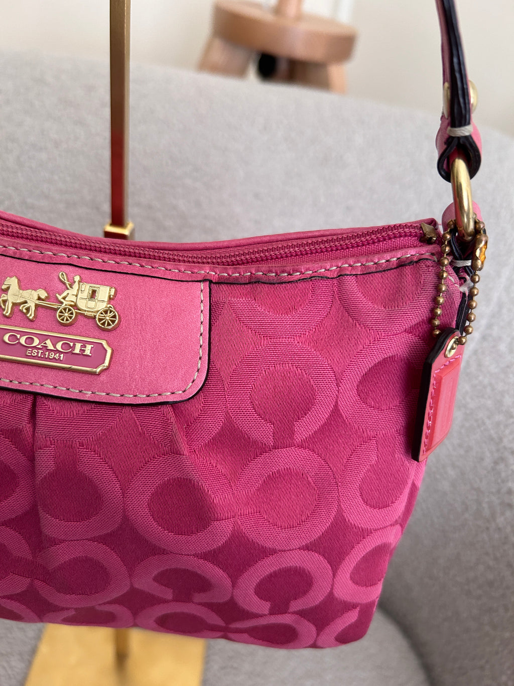 Vintage Coach pink Madison mini shoulder bag