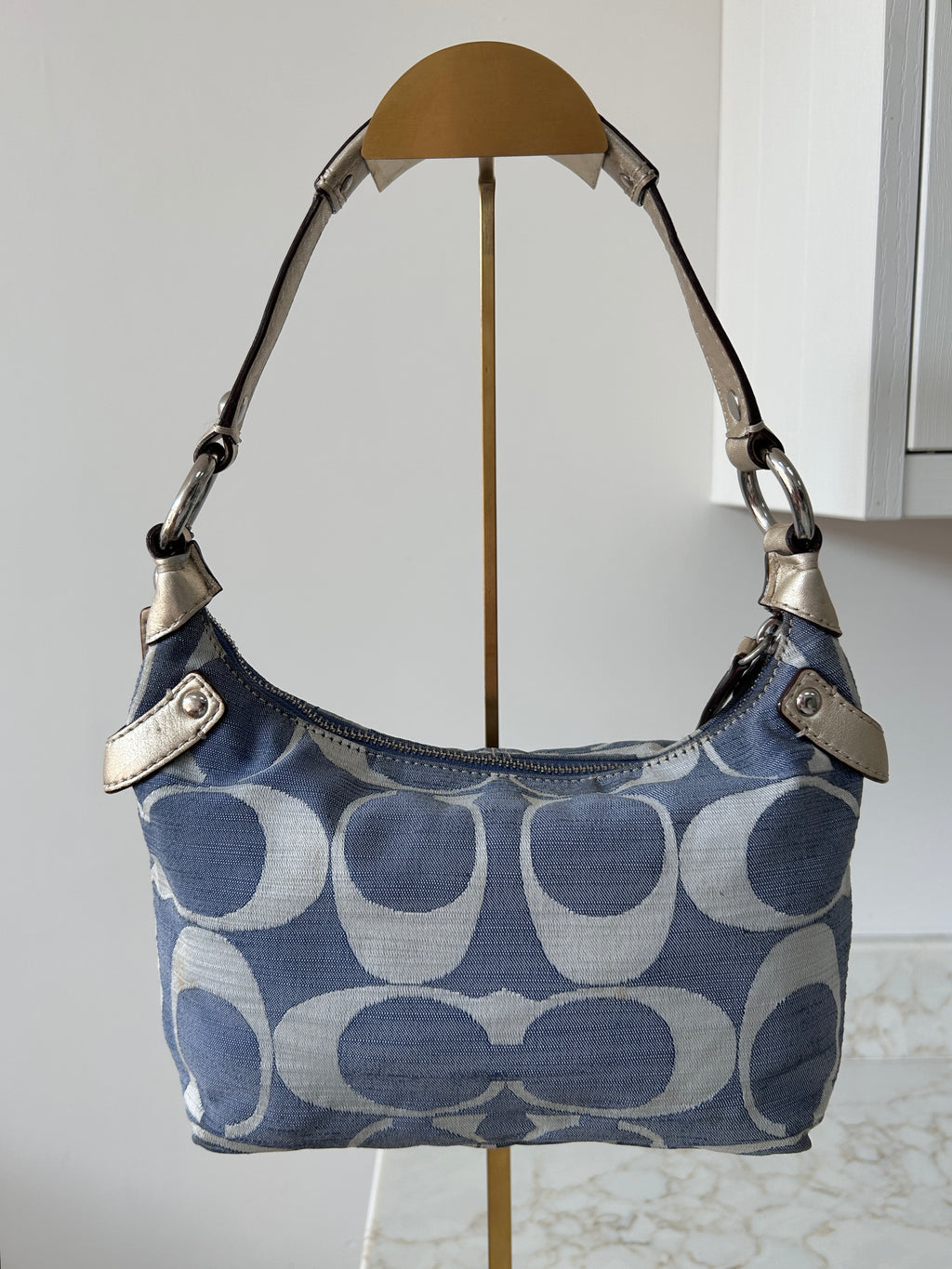 Vintage Coach denim shoulder bag