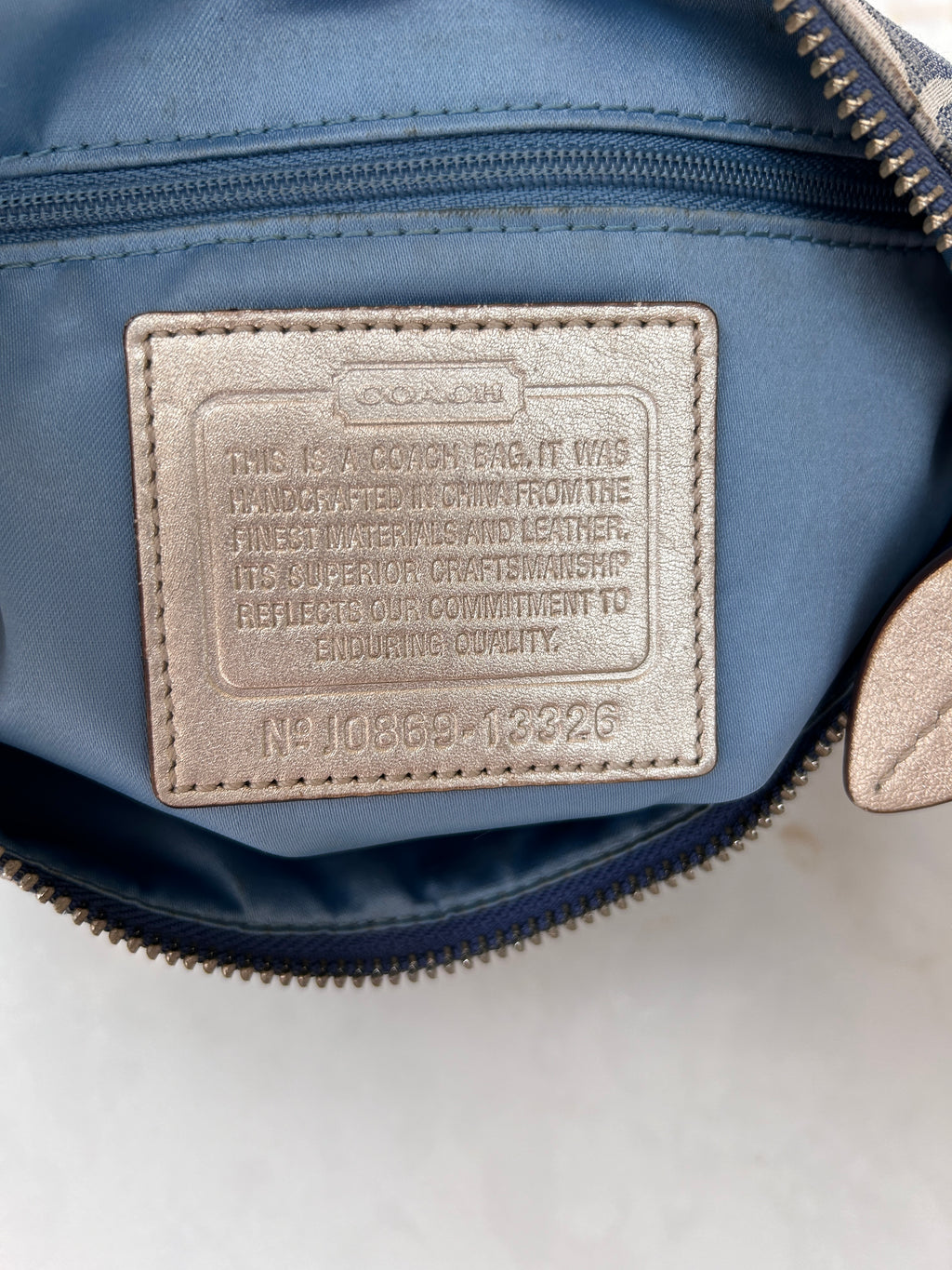 Vintage Coach denim shoulder bag