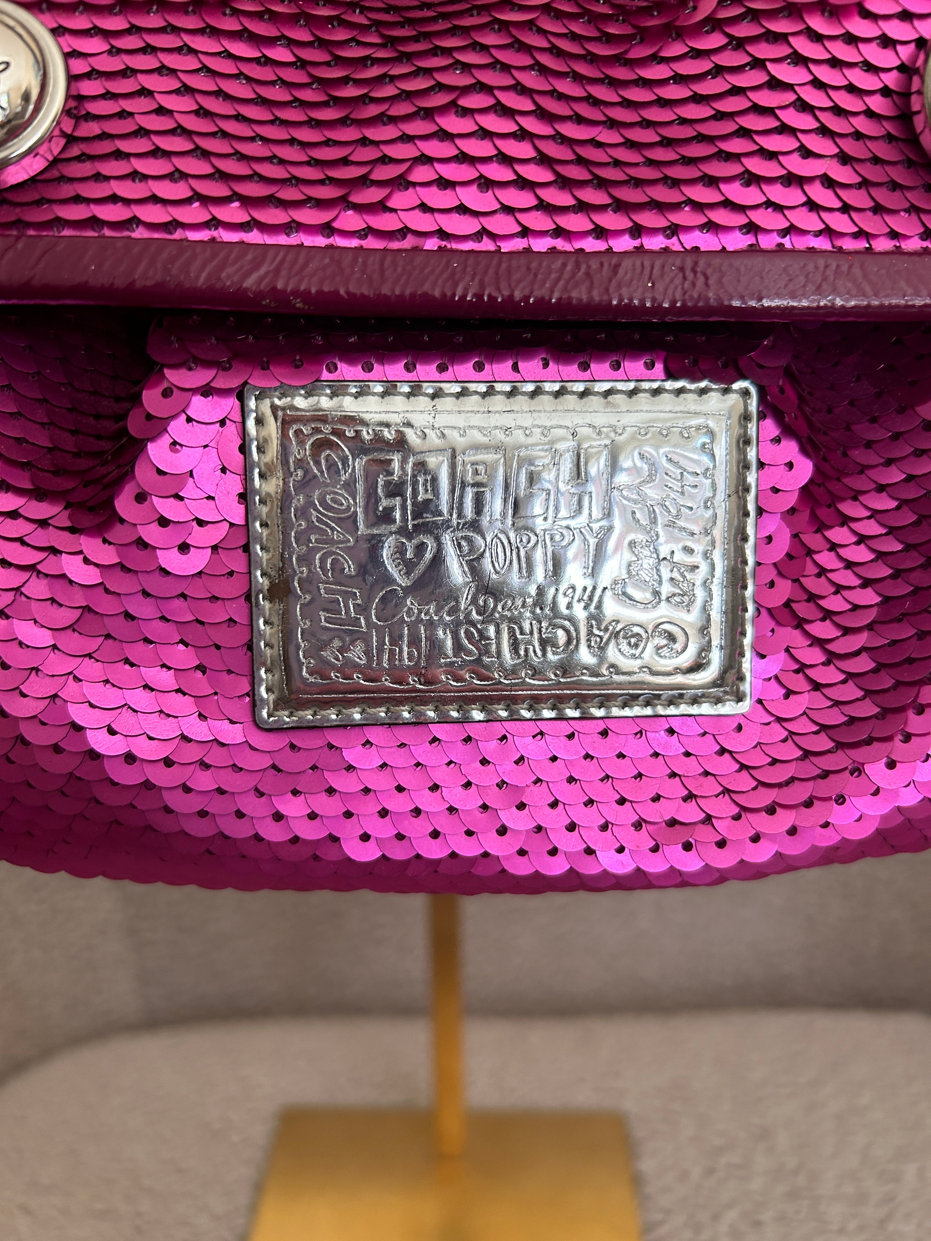 Vintage Coach pink sequin shoulder bag
