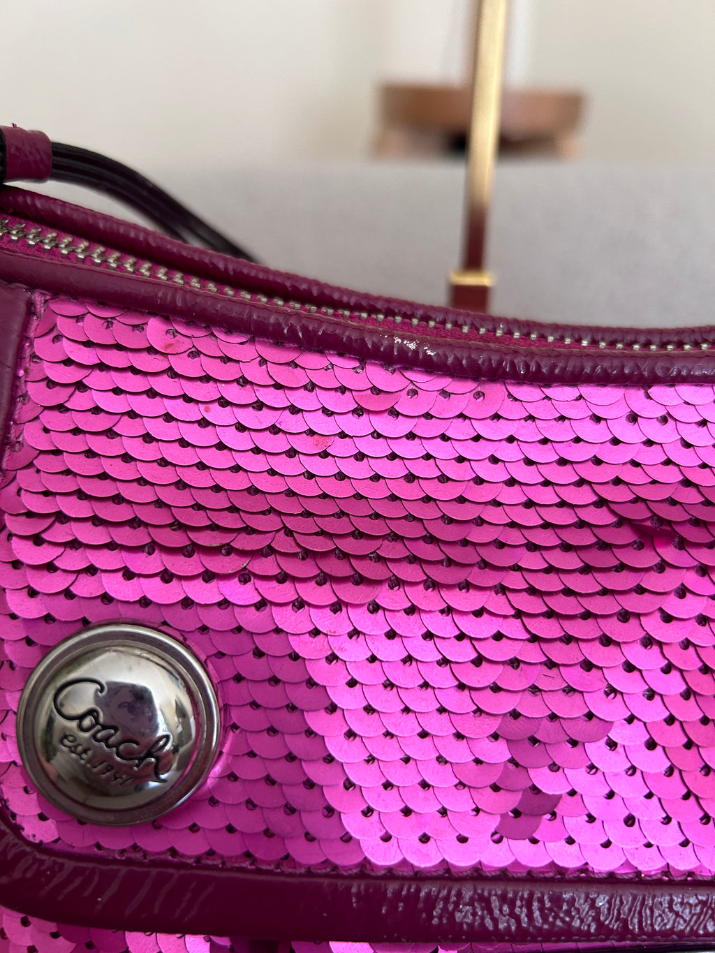 Vintage Coach pink sequin shoulder bag
