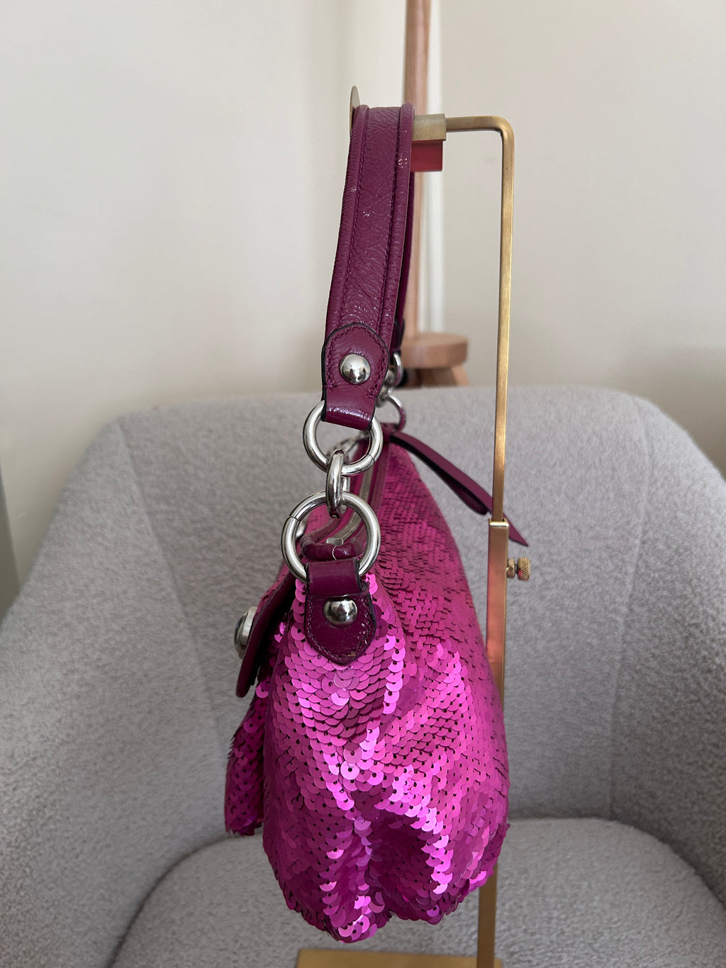 Vintage Coach pink sequin shoulder bag
