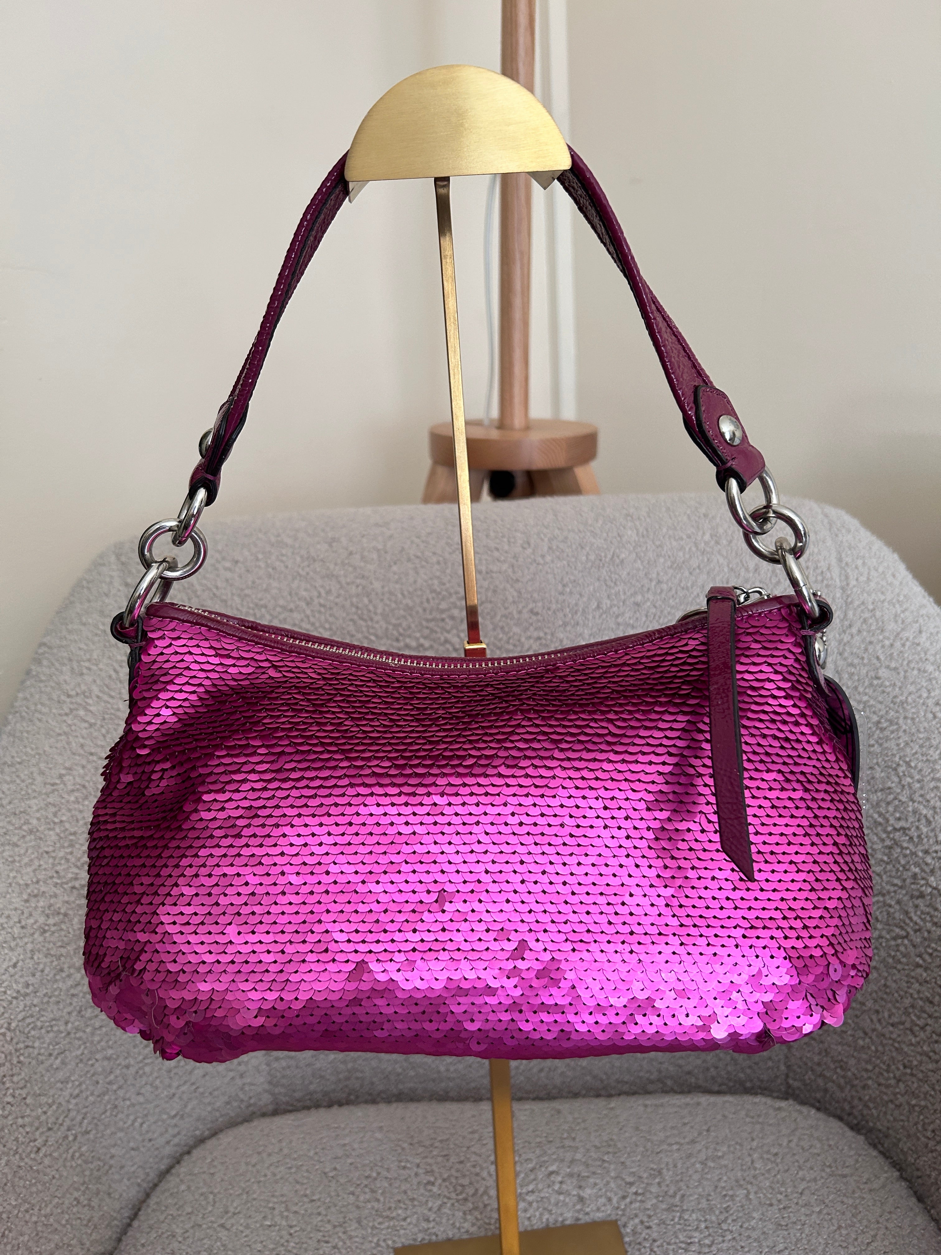 Vintage Coach pink sequin shoulder bag