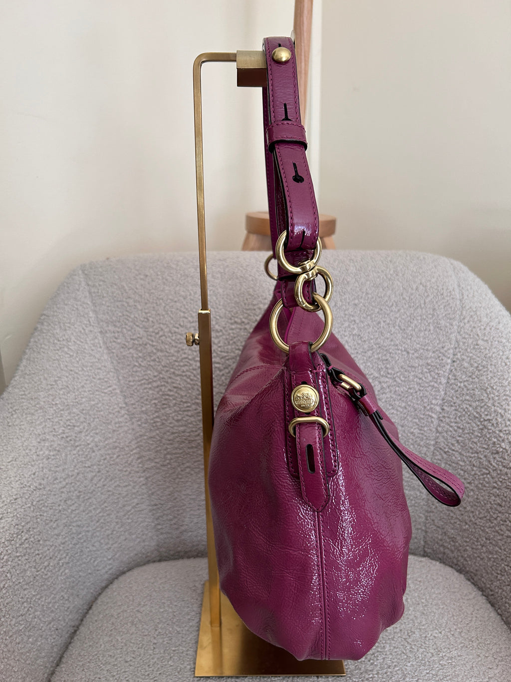 Vintage Coach patent leather shoulder bag