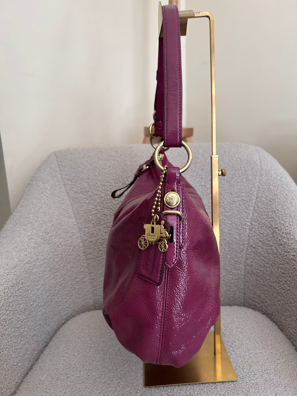 Vintage Coach patent leather shoulder bag