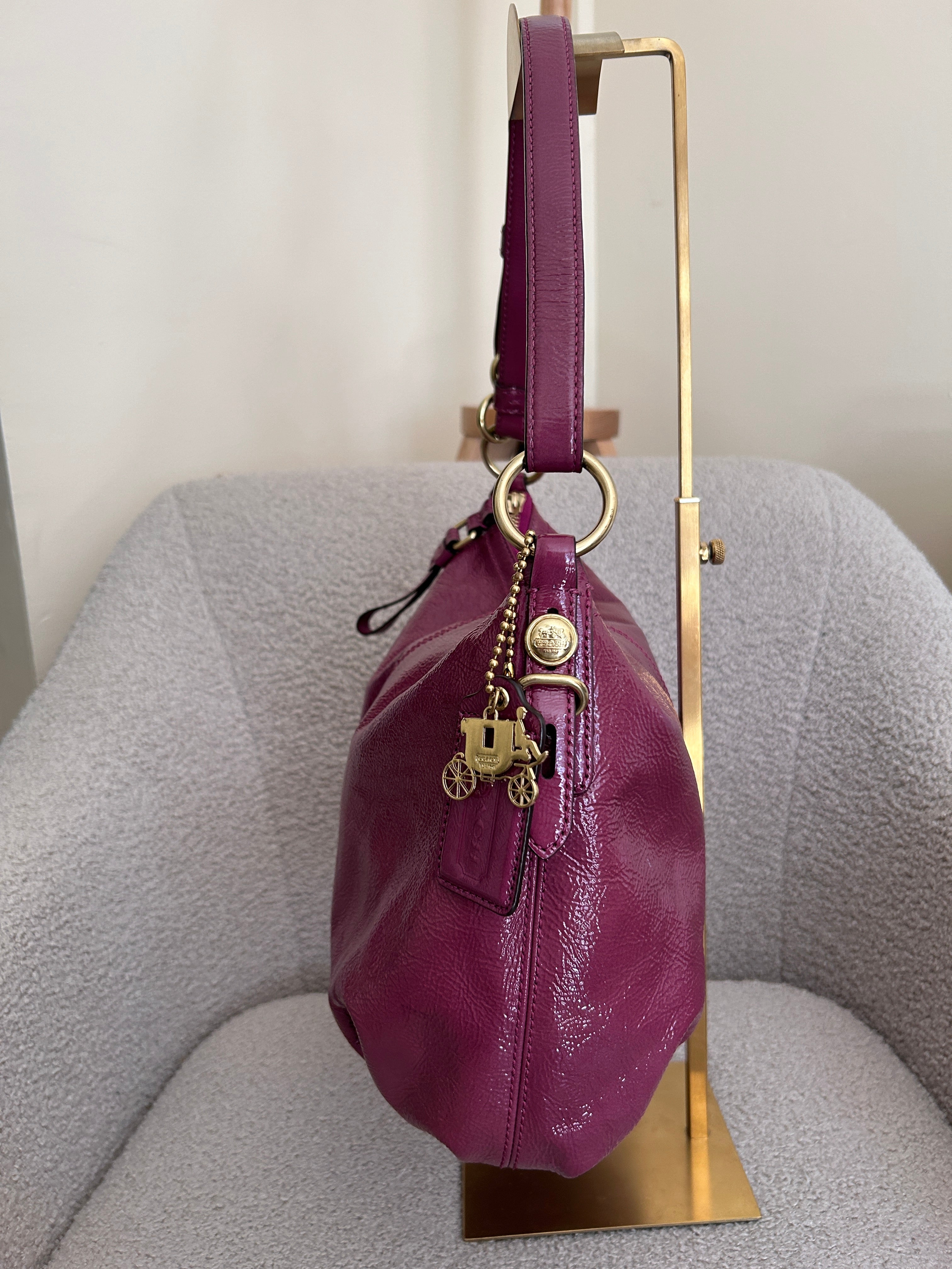 Vintage Coach patent leather shoulder bag