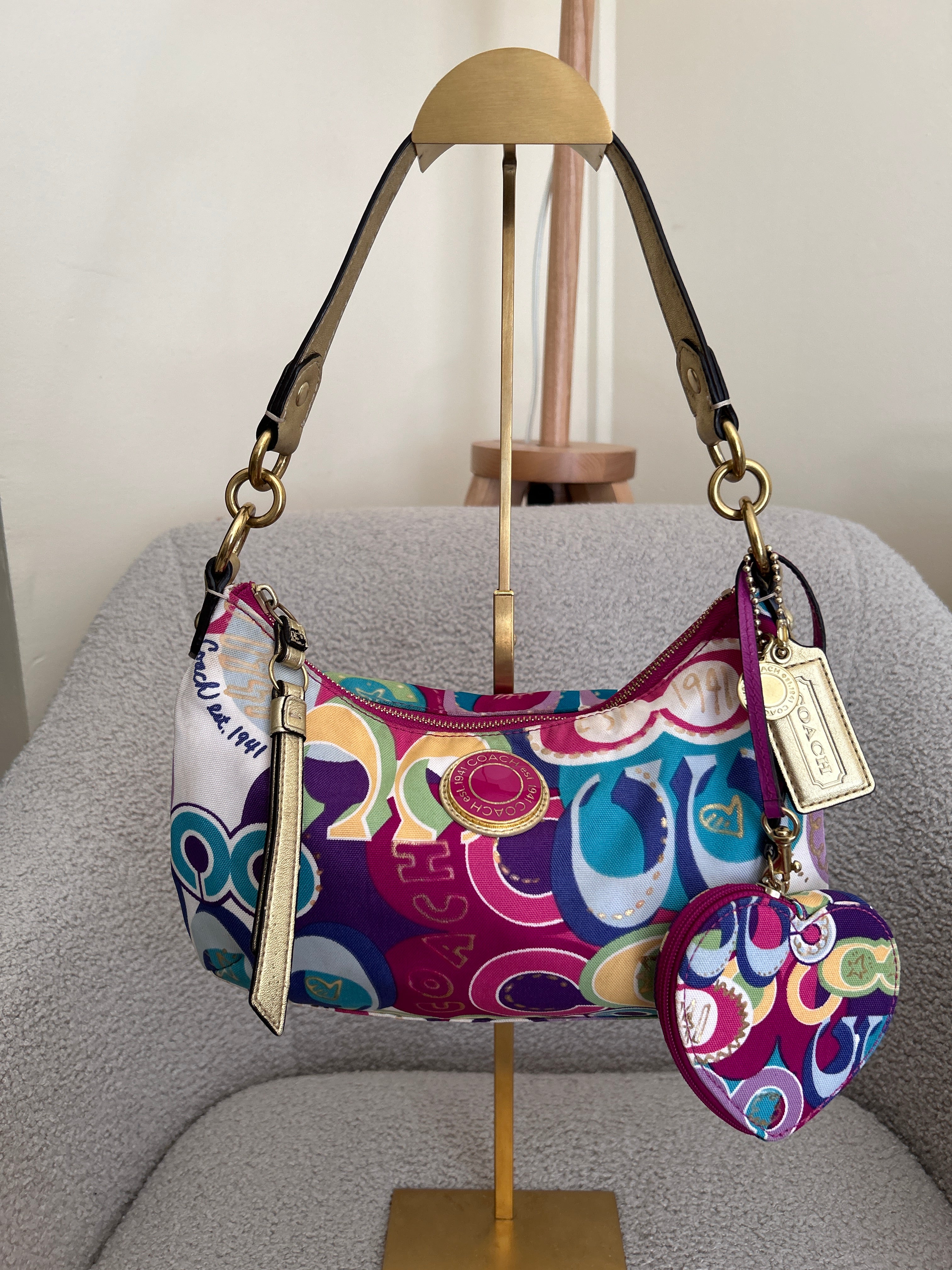 Vintage Coach Poppy shoulder bag and coin purse