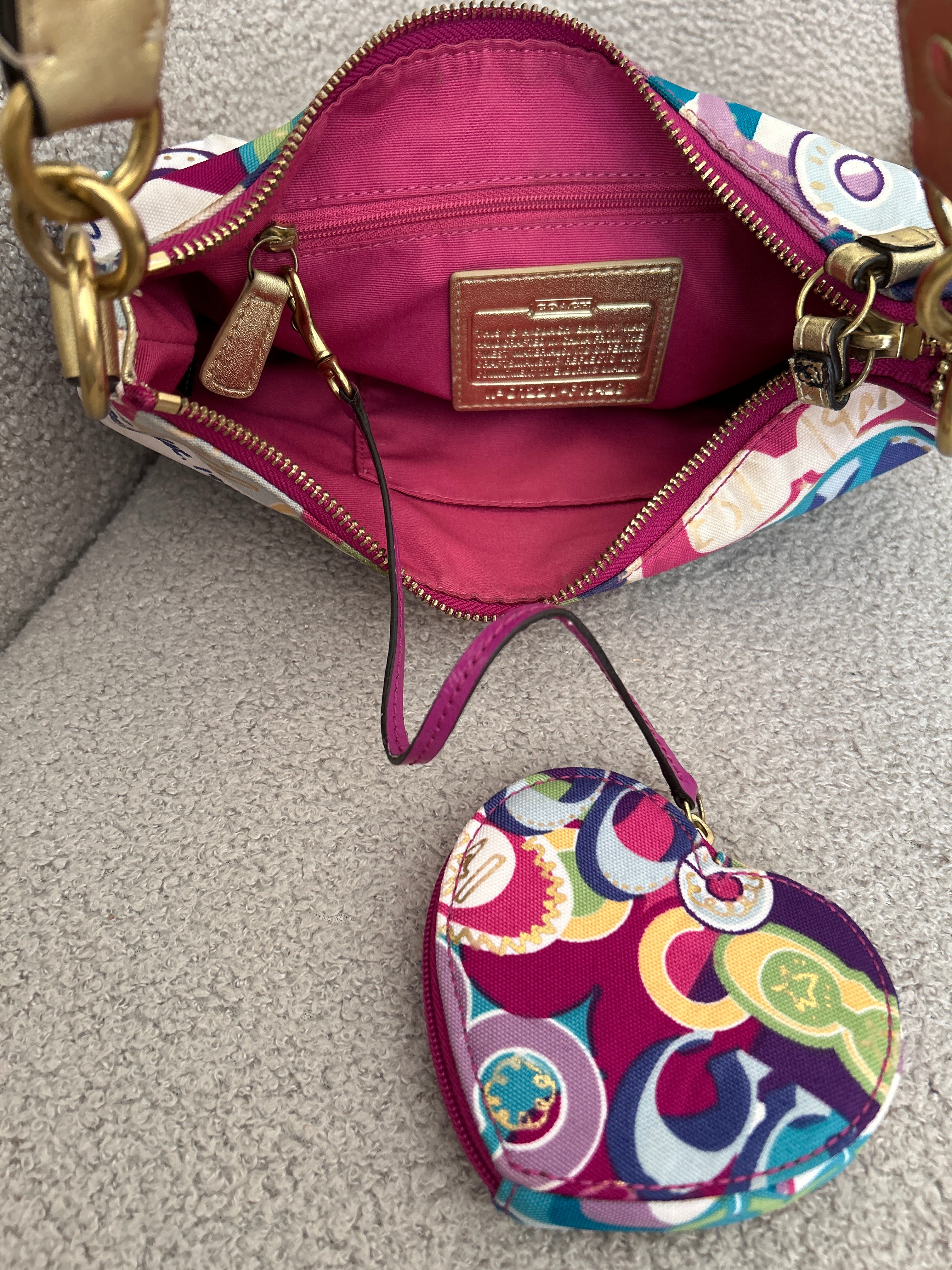 Vintage Coach Poppy shoulder bag and coin purse